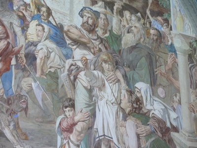 لوحة جدارية تصور وليام تيل وابنه بواسطة إرنست شتوكلبرغ